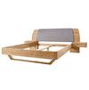 NordicStory "Alina" cama de carvalho maciço com cabeceira e 2 mesas de cabeceira flutuantes3
