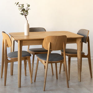 NordicStory Mesa de jantar extensível em madeira maciça de carvalho