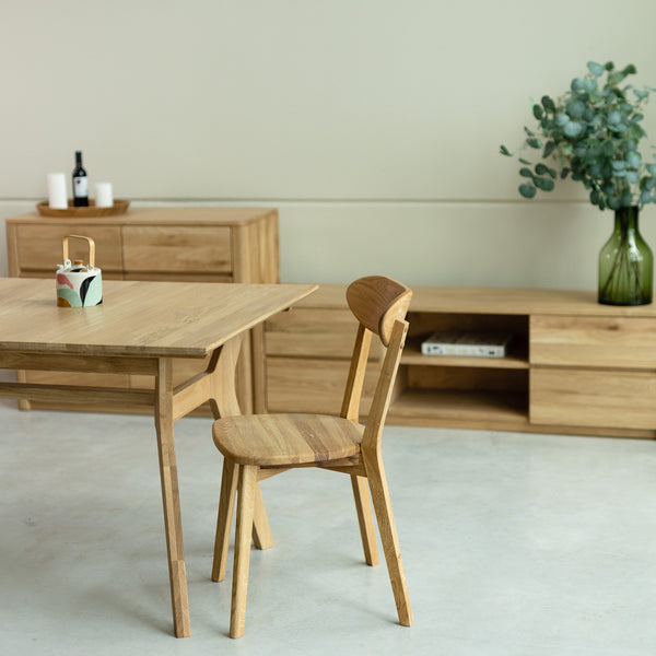 NordicStory Mesa de jantar extensível em carvalho maciço Harold