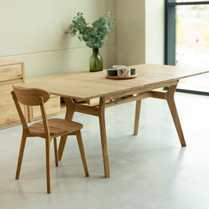 NordicStory Mesa de jantar extensível em carvalho maciço Harold