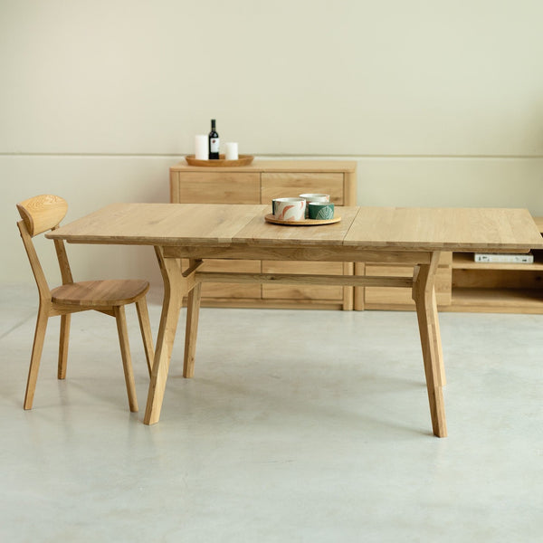 NordicStory Mesa de jantar extensível em carvalho maciço Harold