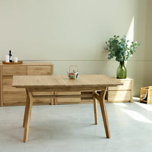 NordicStory Mesa de jantar extensível em carvalho maciço Harold