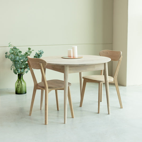 NordicStory Mesa de jantar extensível em madeira maciça de carvalho 