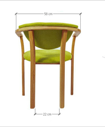 Pacote NordicStory de 2 ou 4 cadeiras de jantar Alexis, Estrutura em carvalho maciço, Estofos em Living Green