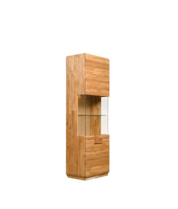 Vitrina NordicStory Gabinete de vidro com vidro em madeira maciça de carvalho