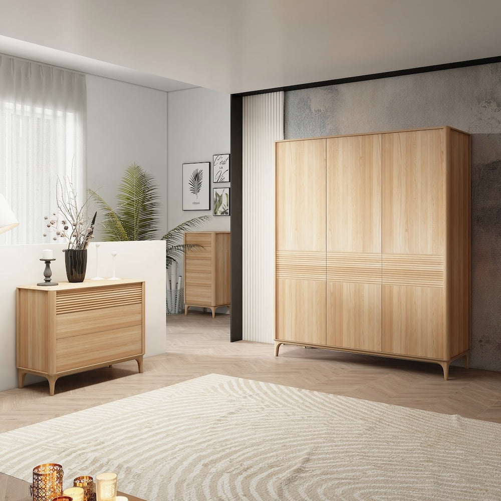 Cómoda em carvalho maciço Cómoda alta em carvalho sustentável