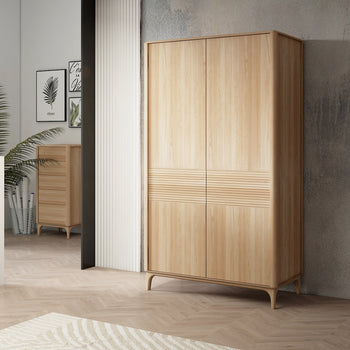 Oxford 2 roupeiro em carvalho maciço para roupa, 120x60x210 cm | NordicStory