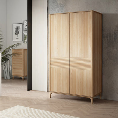 Oxford 2 roupeiro em carvalho maciço para roupa, 120x60x210 cm | NordicStory