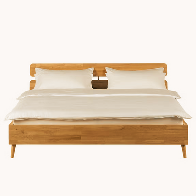 Cama de casal de madeira maciça NordicStory Cma em carvalho maciço sustentável