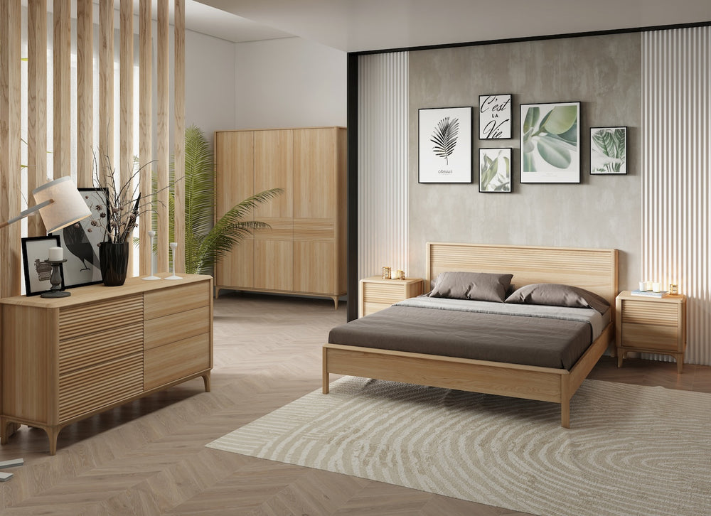 Mesa de cabeceira de madeira maciça de carvalho Oxford 2 Mesa de cabeceira RobleStore NordicStory