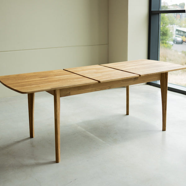  NordicStory Mesa de jantar extensível em madeira maciça de carvalho sustentável