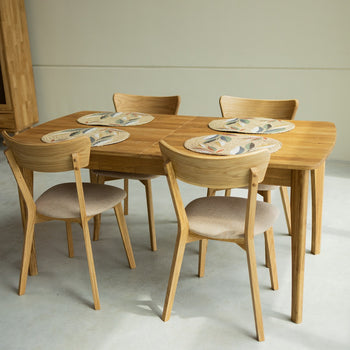  NordicStory Mesa de jantar extensível em madeira maciça de carvalho sustentável