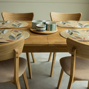  NordicStory Mesa de jantar extensível em madeira maciça de carvalho sustentável