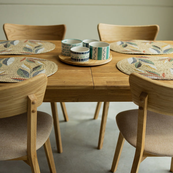  NordicStory Mesa de jantar extensível em madeira maciça de carvalho sustentável