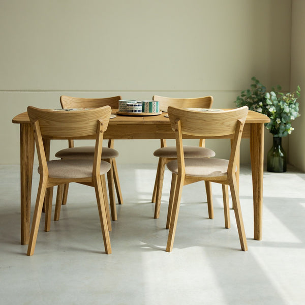  NordicStory Mesa de jantar extensível em madeira maciça de carvalho sustentável
