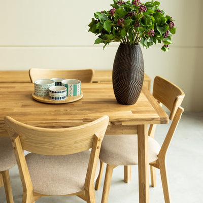 Mesa de jantar extensível em carvalho maciço Mini 1, 110-170 x 65 x 77 (75) cm | NordicStory