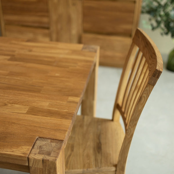 Mesa de jantar extensível em madeira maciça de carvalho sustentável