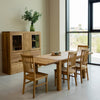 Mesa de jantar extensível em madeira de carvalho maciço