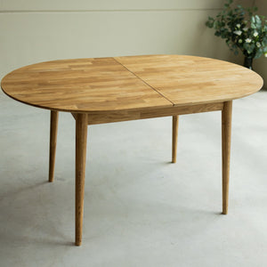  NordicStory Mesa de jantar oval extensível em carvalho maciço sustentável
