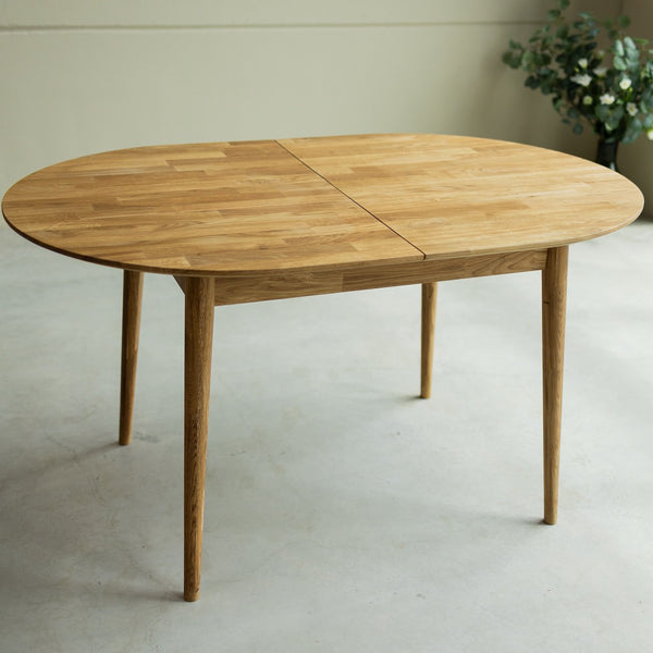  NordicStory Mesa de jantar oval extensível em carvalho maciço sustentável