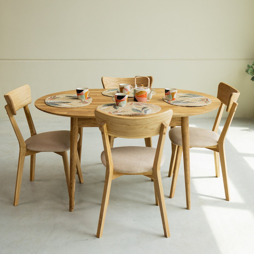  NordicStory Mesa de jantar oval extensível em carvalho maciço sustentável