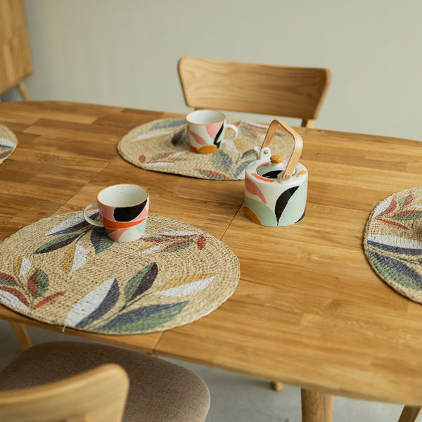  NordicStory Mesa de jantar oval extensível em carvalho maciço sustentável
