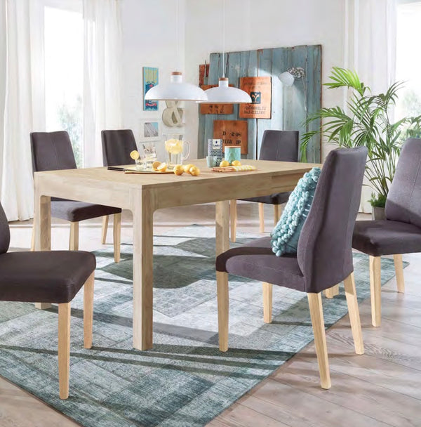 NordicStory Mesa de jantar extensível em madeira maciça de carvalho