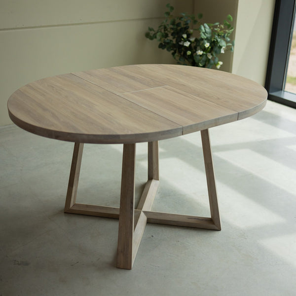 NordicStory Mesa de jantar extensível em madeira maciça de carvalho sustentável