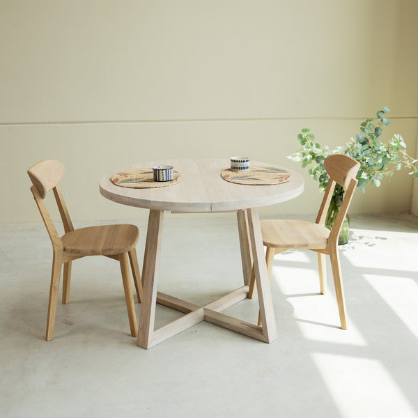 NordicStory Mesa de jantar extensível em madeira maciça de carvalho sustentável