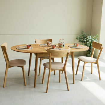  NordicStory Conjunto de 2 ou 4 cadeiras de jantar em carvalho maciço 