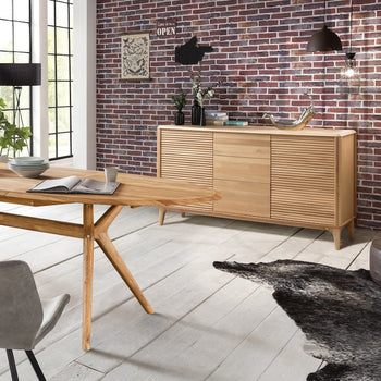 NordicStory Aparador Cómoda em carvalho maciço Oxford 3.2.3