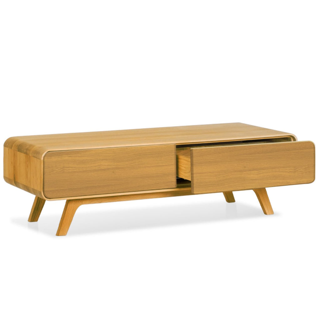 Aparador de madeira maciça de carvalho NordicStory Geneva, 120 x 45 x 36,5 cm.