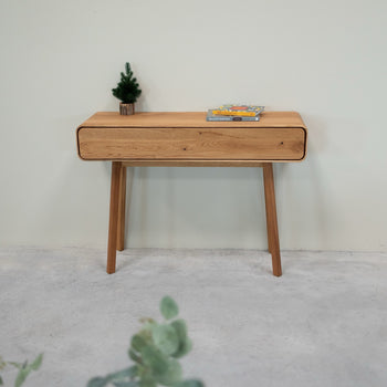 NordicStory Cómoda de consola em carvalho maciço Genebra, 110 x 35 x 80 cm.