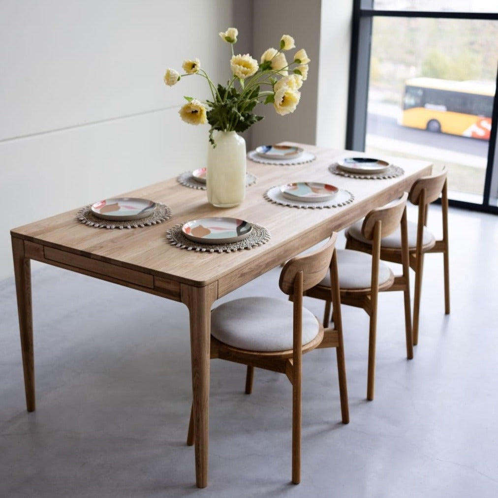 NordicStory Mesa de jantar extensível em carvalho maciço BERGAMO Roble.Store