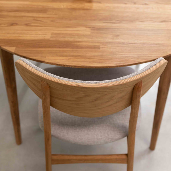 Roble.Store Mesa de jantar extensível redonda em madeira de carvalho maciço 