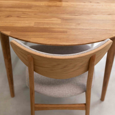 Roble.Store Mesa de jantar extensível redonda em madeira de carvalho maciço 