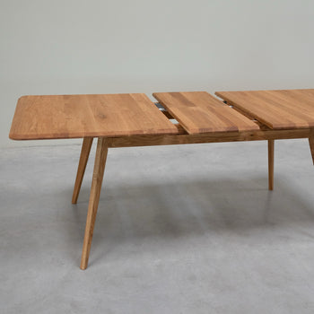 NordicStory Mesa de jantar extensível em madeira de carvalho maciço Genebra
