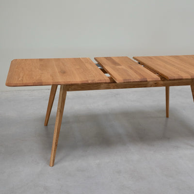 NordicStory Mesa de jantar extensível em madeira de carvalho maciço Genebra
