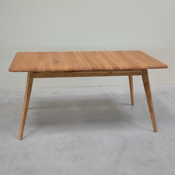 NordicStory Mesa de jantar extensível em madeira de carvalho maciço Genebra