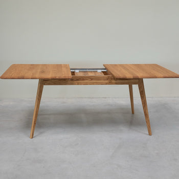 NordicStory Mesa de jantar extensível em madeira de carvalho maciço Genebra