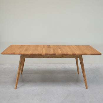 NordicStory Mesa de jantar extensível em madeira de carvalho maciço Genebra