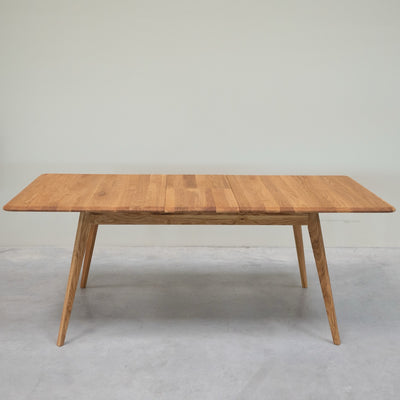 NordicStory Mesa de jantar extensível em madeira de carvalho maciço Genebra