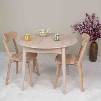 NordicStory Mesa de jantar extensível redonda em carvalho maciço Escandi 3 Roble.Store