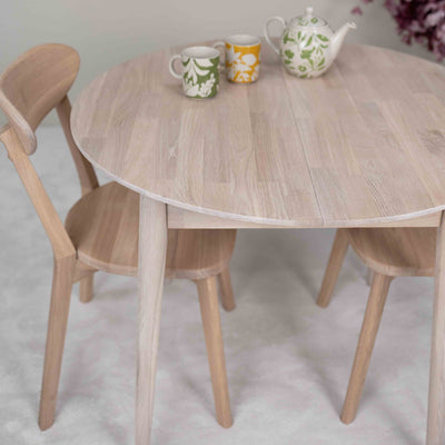 NordicStory Mesa de jantar extensível redonda em carvalho maciço Escandi 3 Roble.Store