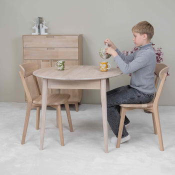 NordicStory Mesa de jantar extensível redonda em carvalho maciço Escandi 3 Roble.Store