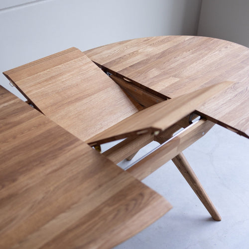 NordicStory Mesa de jantar extensível em carvalho maciço Carmen