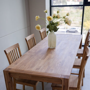 NordicStory Mesa de jantar extensível em carvalho maciço Lorna