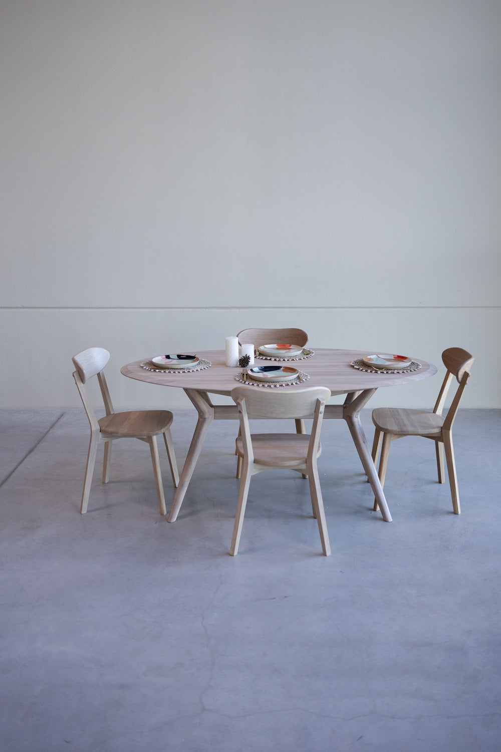 NordicStory Mesa de jantar extensível em carvalho maciço Carmen