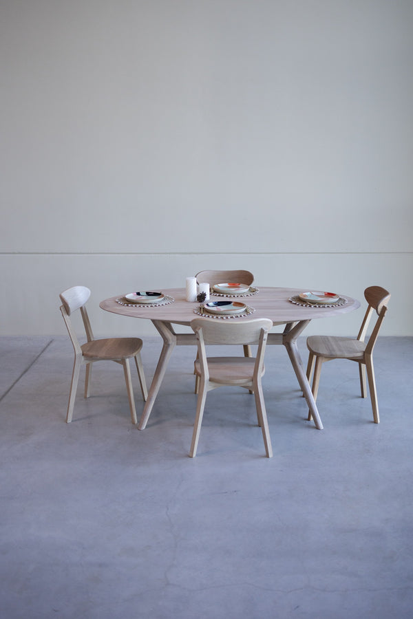 NordicStory Mesa de jantar extensível em carvalho maciço Carmen