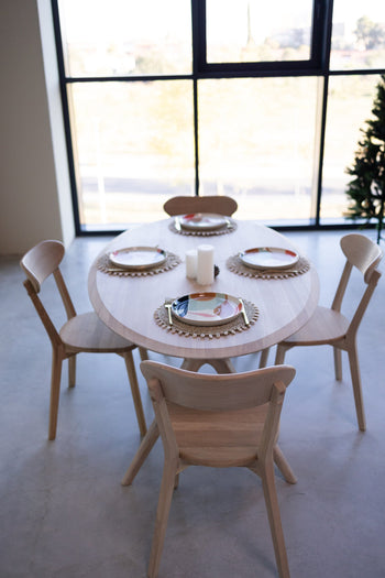 NordicStory Mesa de jantar extensível em carvalho maciço Carmen